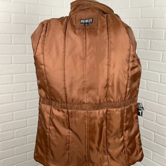 Bromley Coat Men Medium Brown Thermolite Plus‎ Insulated Zip Casual Work VTG - Picture 8 of 16